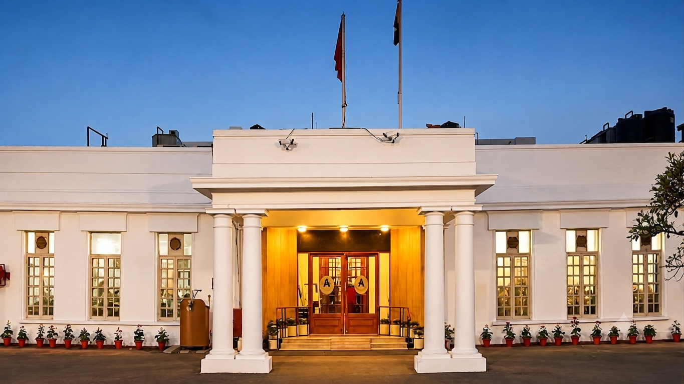 Main Entrance at Dusk